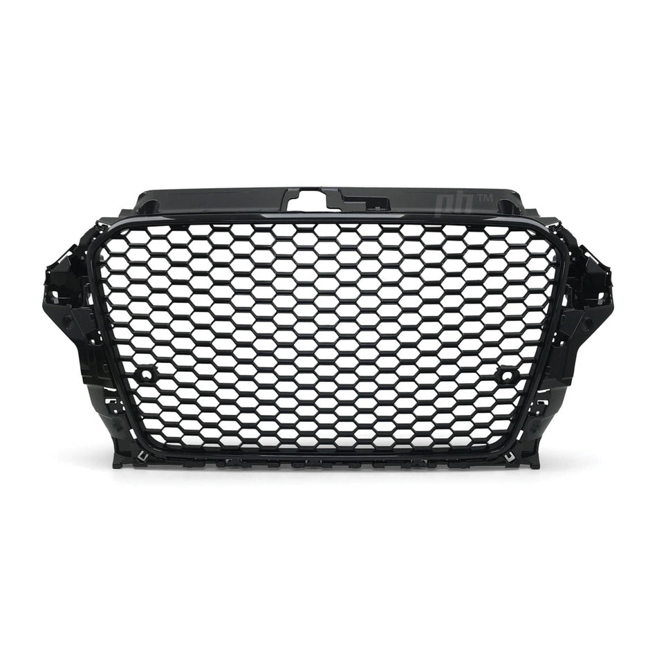 Grill Gloss Black Honeycomb RS3 Style Fits Audi A3 S3 8V 2013 - 2016