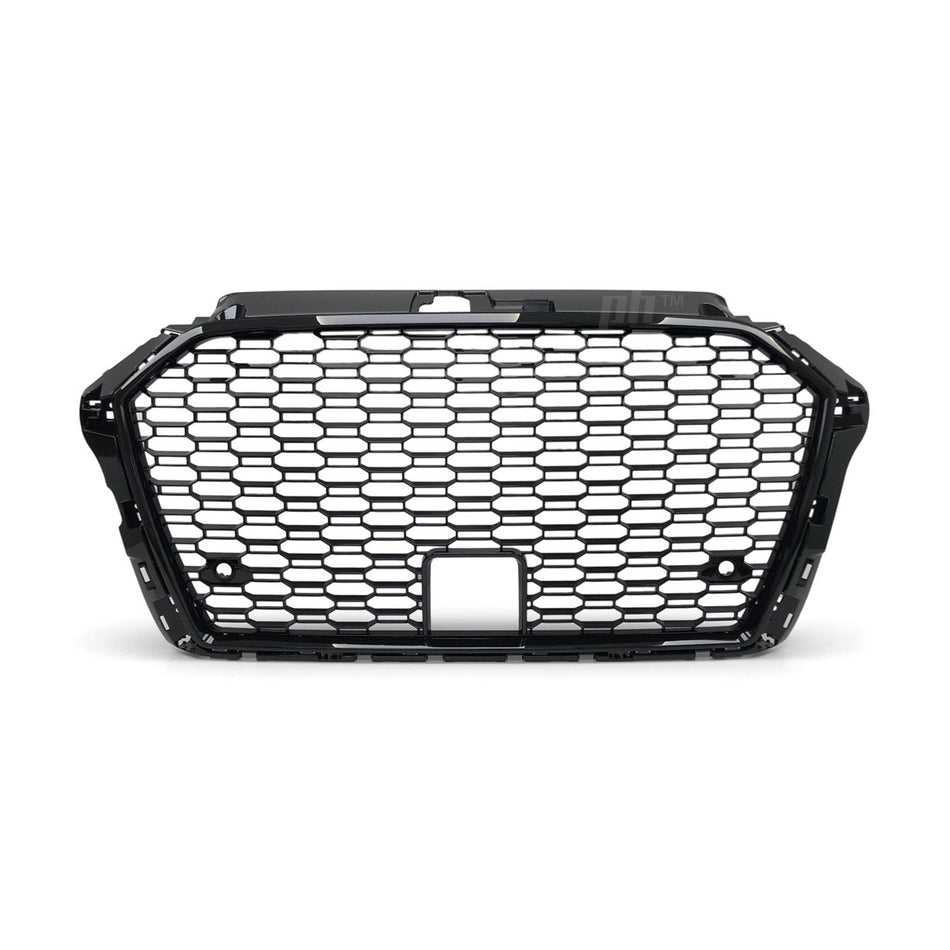 Grill Gloss Black Honeycomb RS3 Style Fits Audi A3 S3 8V 2017 - 2020