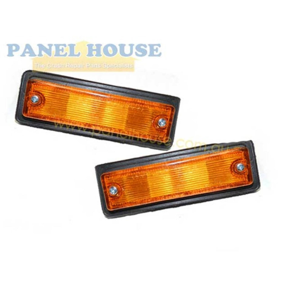 Indicator Guard Repeater Lights PAIR Black Fits Nissan Datsun 1200 Ute 1978 - 1985
