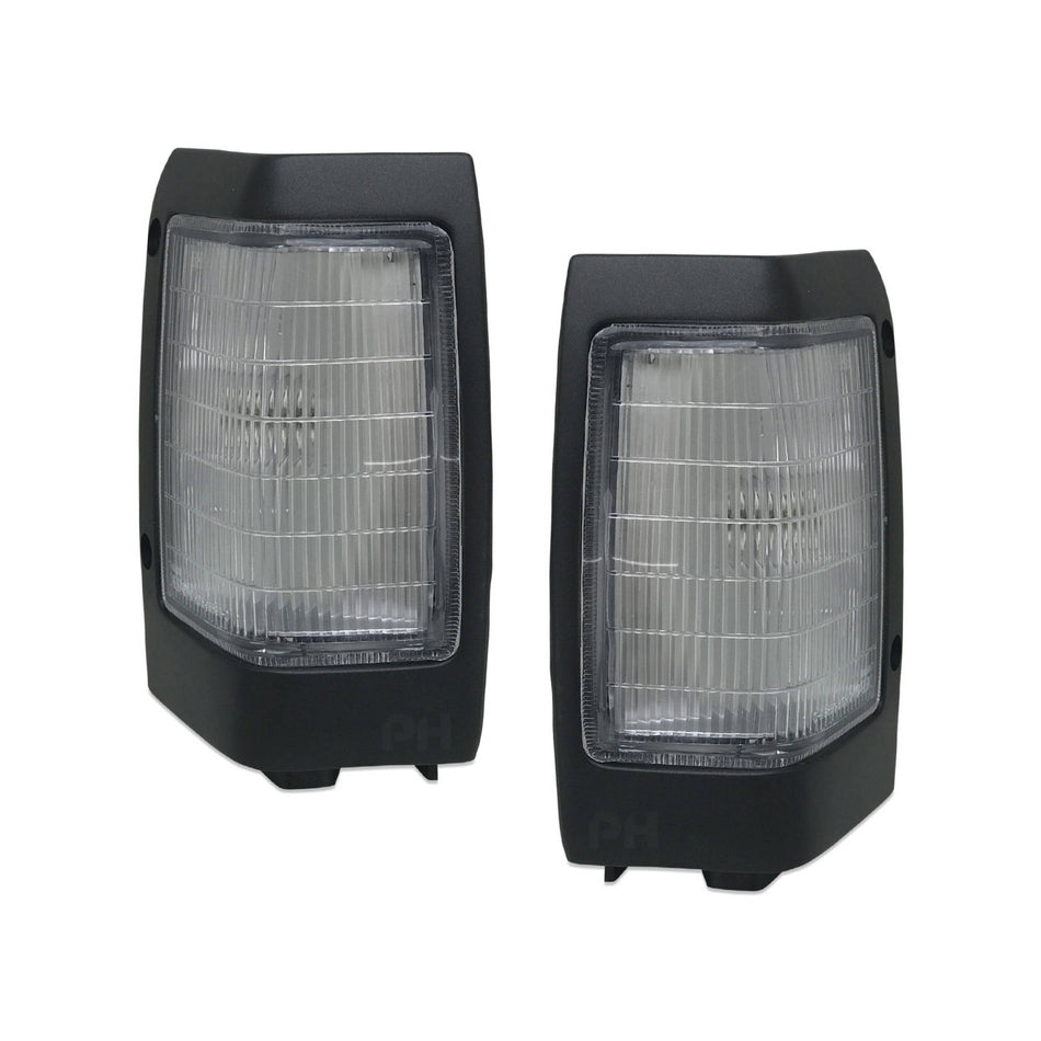 Corner Park Lights PAIR Dark Grey Trim fits Nissan Navara D21 Ute 1992-1997