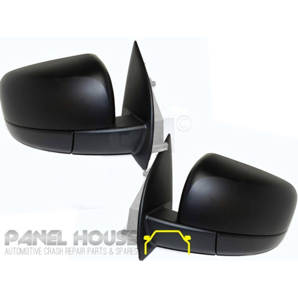 Door Mirrors PAIR Black Electric fits Ford Ranger PX Ute 2011-2015