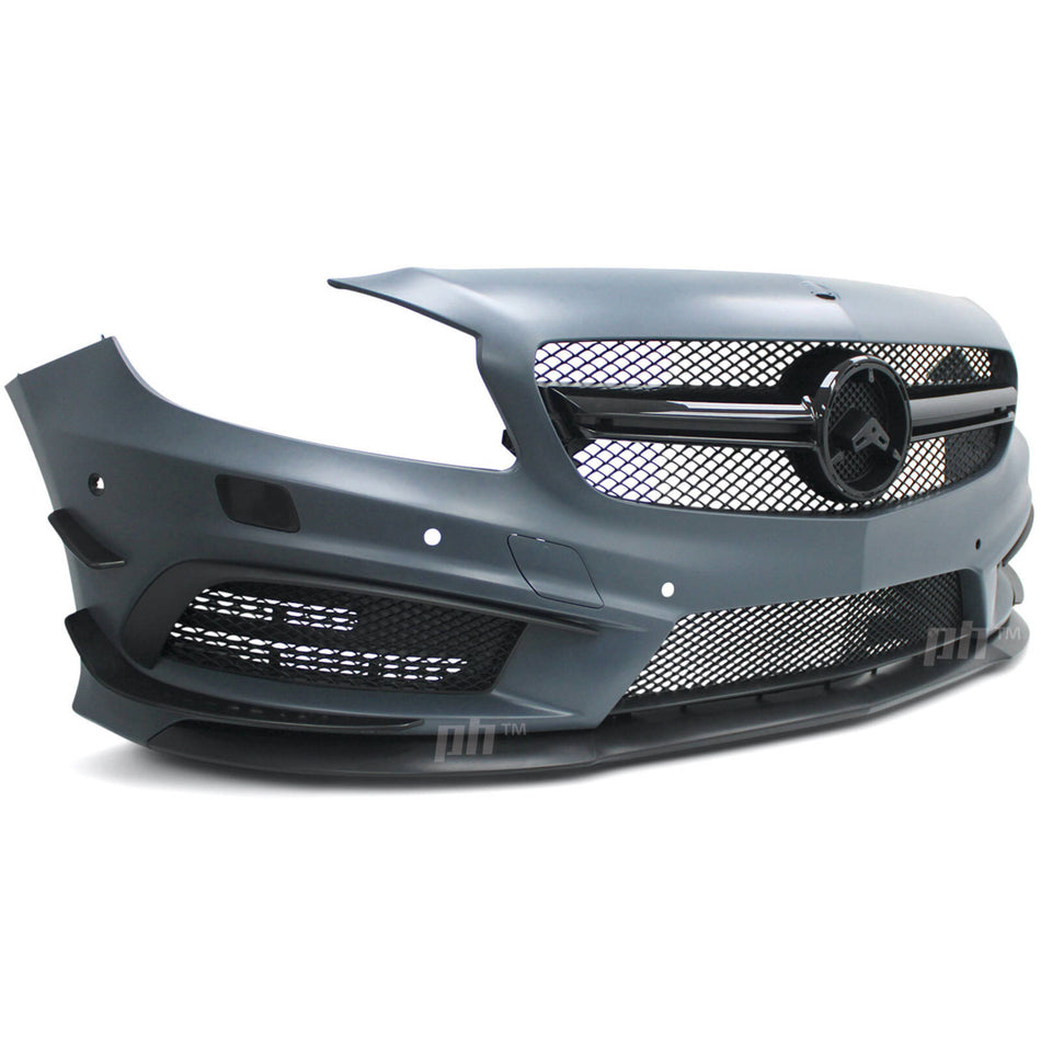 Front Bumper Kit & Grill AMG A45 Style Fits Mercedes A-Class A45 W176 2012 - 2015