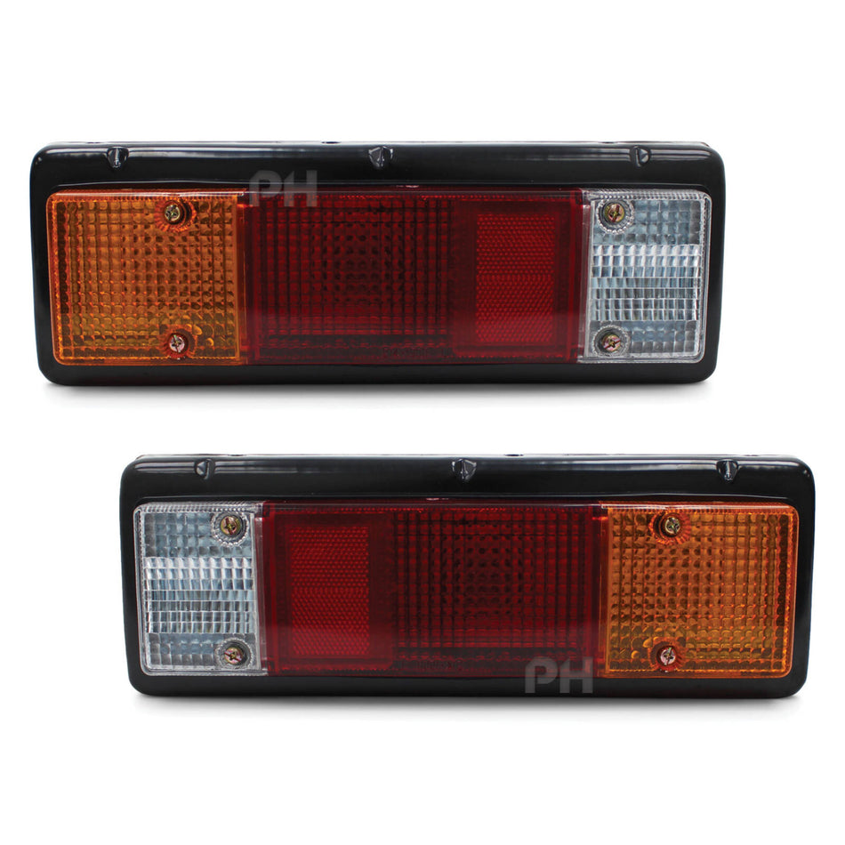 Tray Back Tail Lights PAIR Rectangle Plug fits Mitsubishi Triton 1986 - 2015