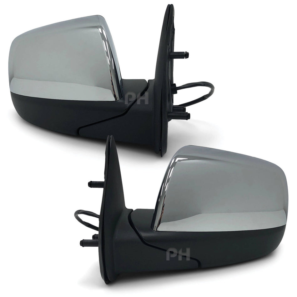 Door Mirrors Chrome Electric PAIR fits Mazda BT50 & Ford Ranger PJ PK 2006 - 2011