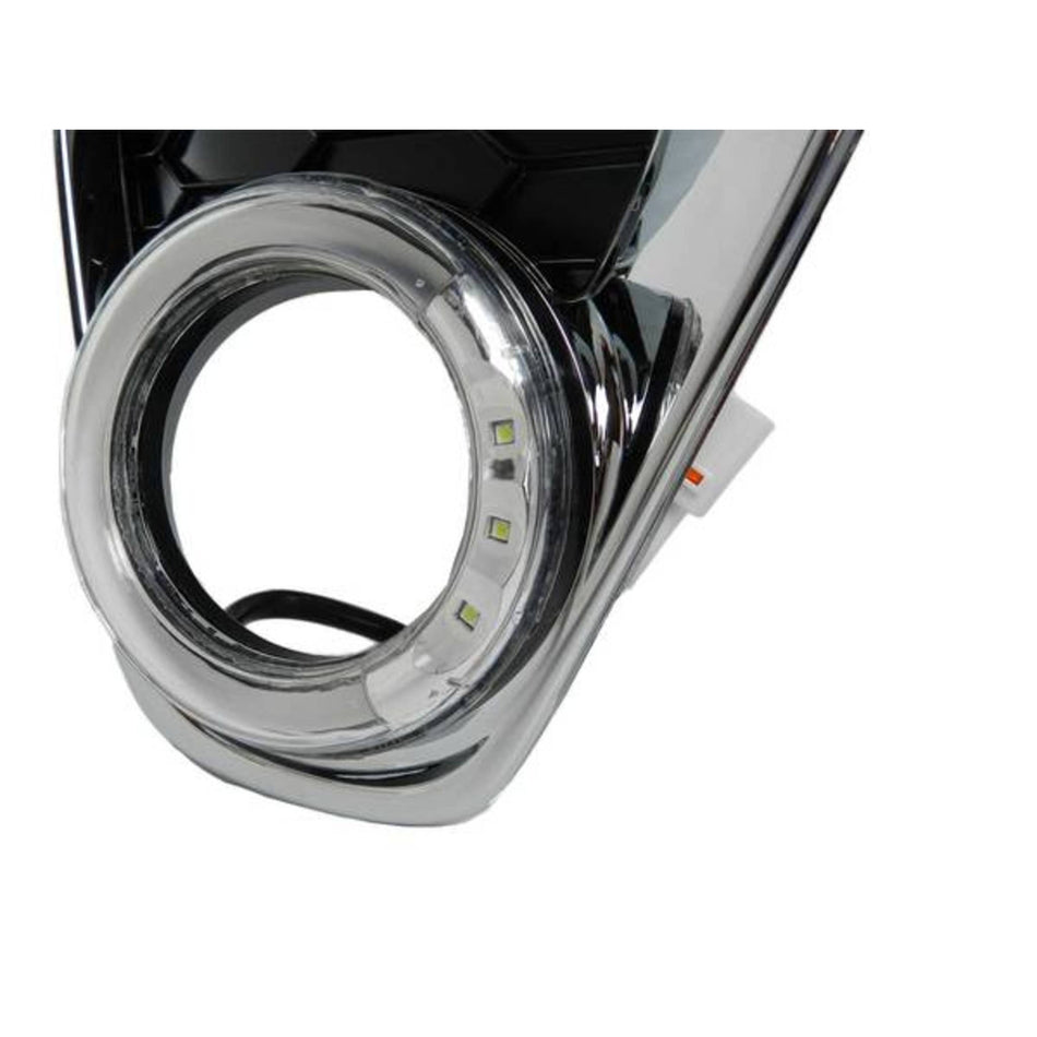 Chrome Fog Lamp Replacement LED Halo Bezel Complete SET fits Mazda CX-5 CX5 KE 12-14