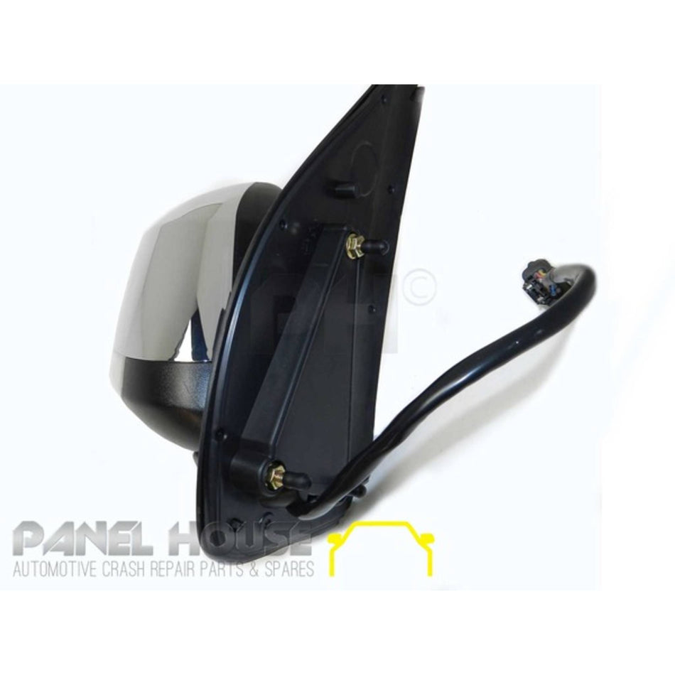 Door Mirror RIGHT Chrome Electric With Puddle Light fits Nissan Navara D40 2007-2014