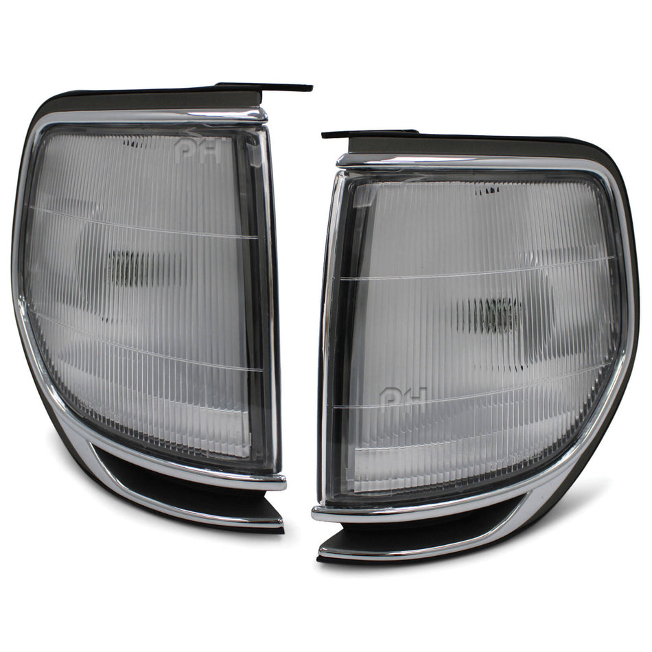 Corner Park Lights PAIR Chrome Fits Toyota Landcruiser 80 Series 1990 - 1997