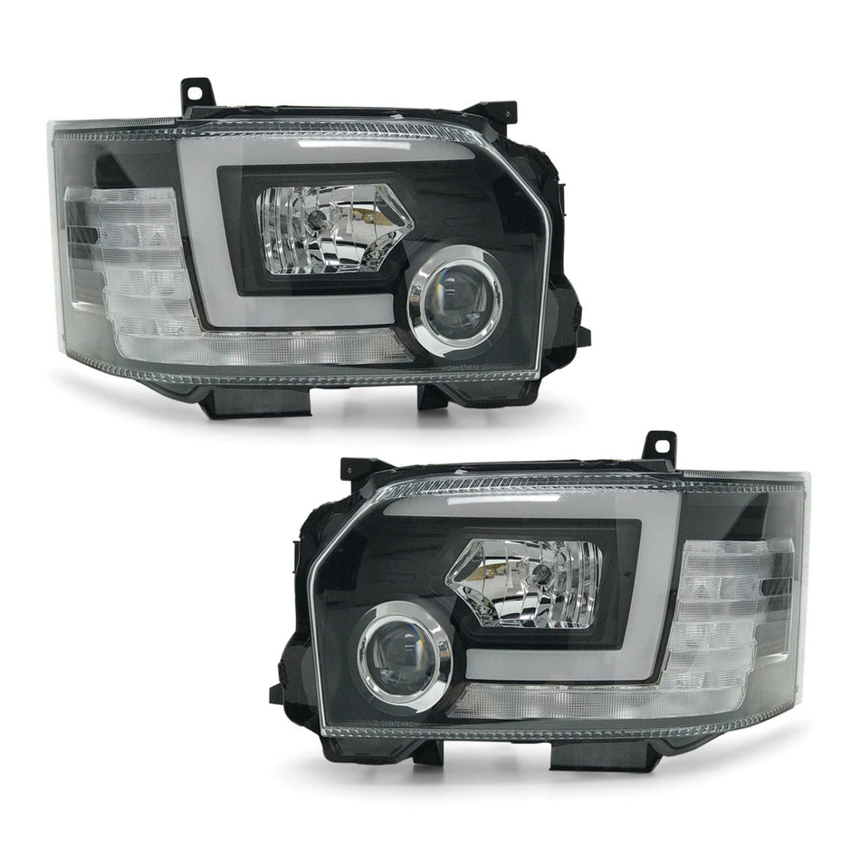 Headlights PAIR DRL Style with Sequential Indicator fits Toyota Hiace 2014-2019