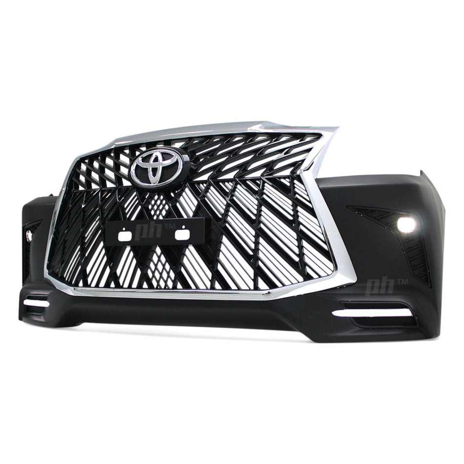 Web Style Front Bumper Kit & Black / Chrome Grill Fits Toyota Hilux N70 11-15