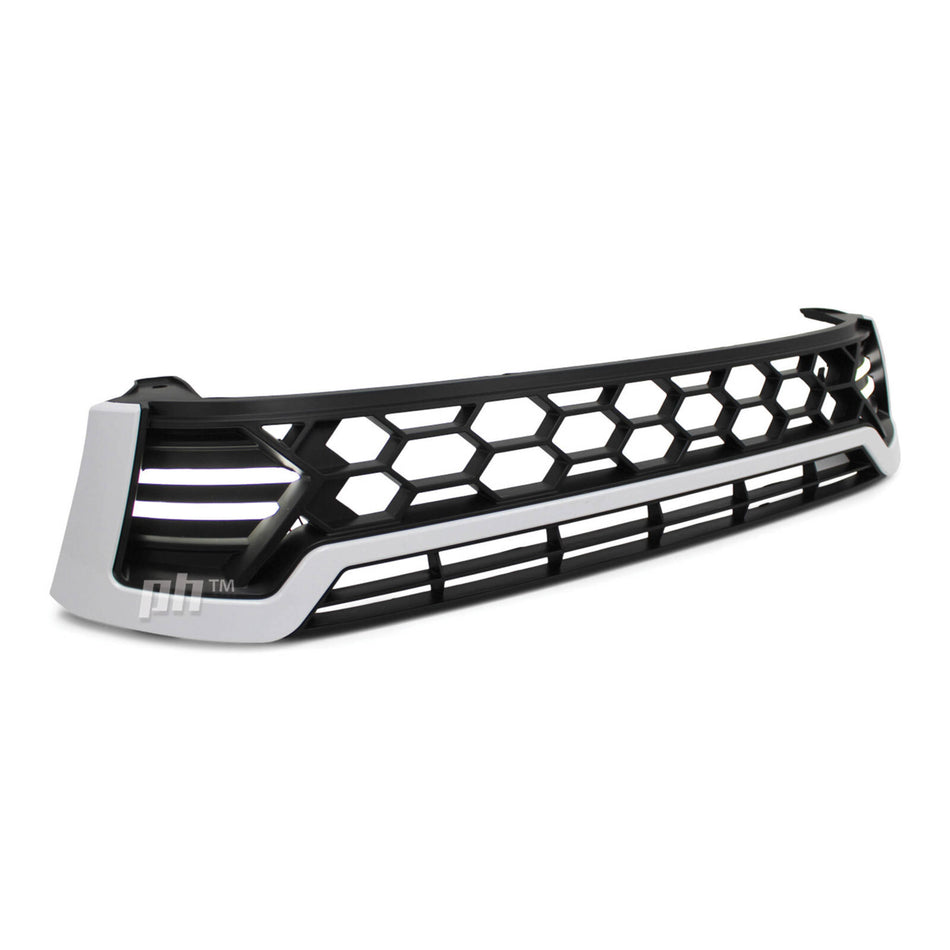 Grill Black & White LED DRL Style Fits Toyota Hilux N80 SR5 Workmate 2015 - 2018