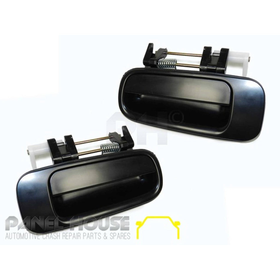 Door Handle SET OF 4 Black Outer Fits Toyota Camry 10 Series 93-97