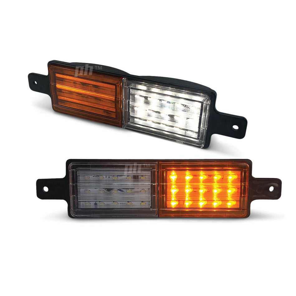 Universal LED Flush Mount Style Bull Bar Indicator Blinker Park Lights PAIR L=R