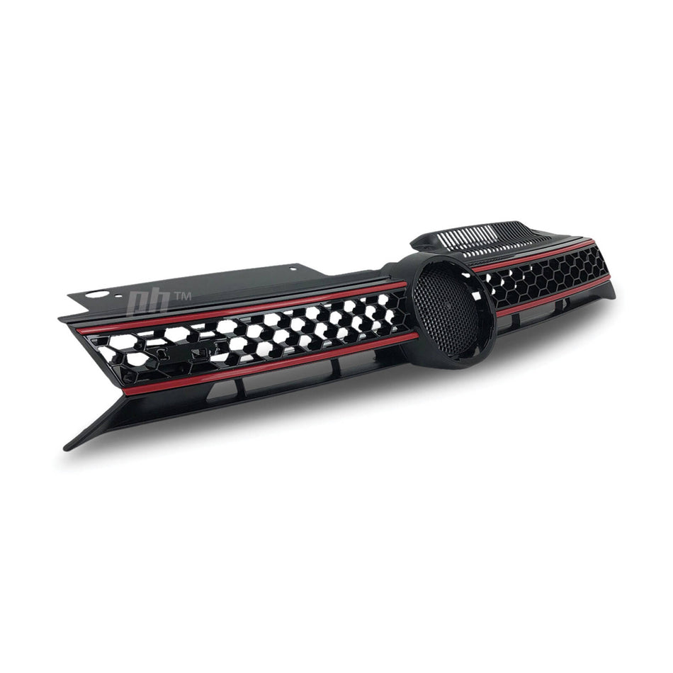 Gloss Black Grill GTI Style fits Volkswagen Golf 6 GTi 2009 - 2013