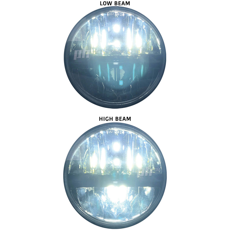 Universal Black Headlights LED PAIR 7 Inch Round