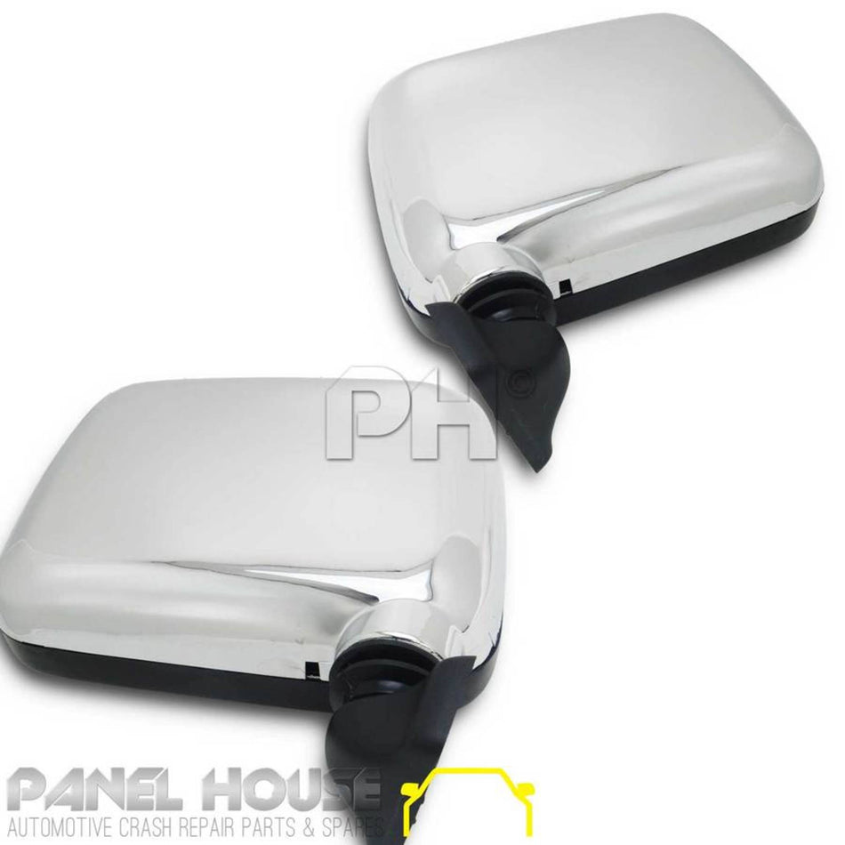 Door Mirrors PAIR Skin Mount CHROME fits Holden TF Rodeo Ute 89-96