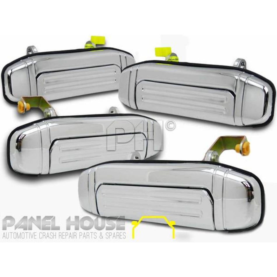 Outer Door Handle SET Rear Chrome fits Mitsubishi Pajero NL 1997 - 2000