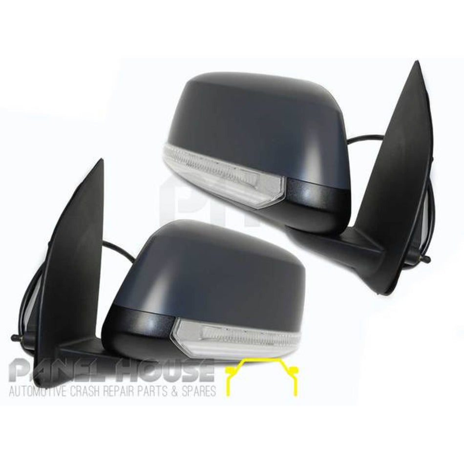 Door Mirrors PAIR Primed Autofold fits Nissan Navara D40 2005 - 2015