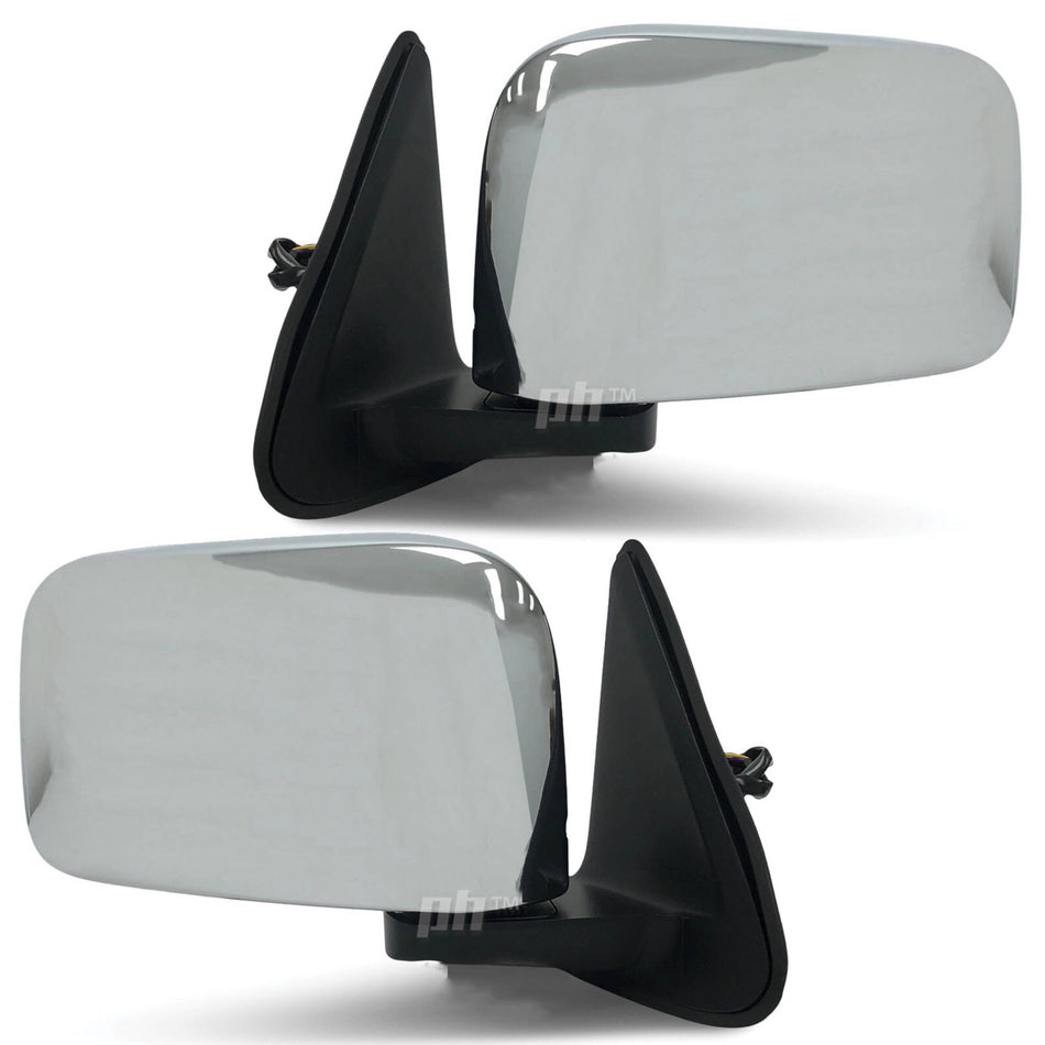 Door Mirrors PAIR Chrome Electric Fits Nissan Patrol GU Wagon 1997 - 2004