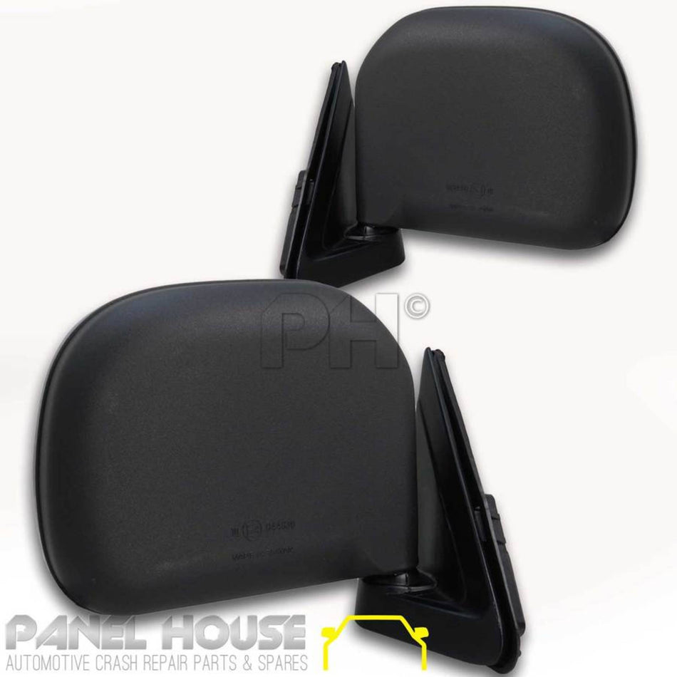 Door Mirrors PAIR Black Manual Fits Toyota Hiace 89-05 100 Series RH+LH