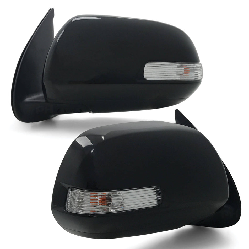Door Mirror Black With Indicator PAIR Fits Toyota Hilux SR5 2011 - 2014
