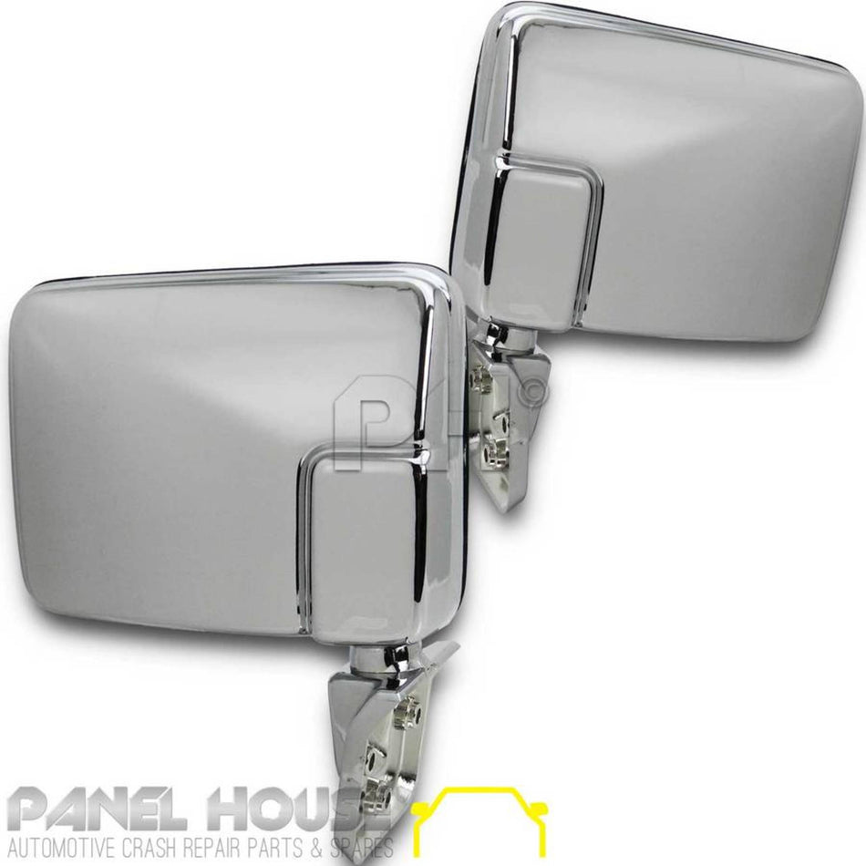Door Mirror Chrome PAIR Skin Mount fits Mitsubishi Triton ME MF MG MH MJ LH RH