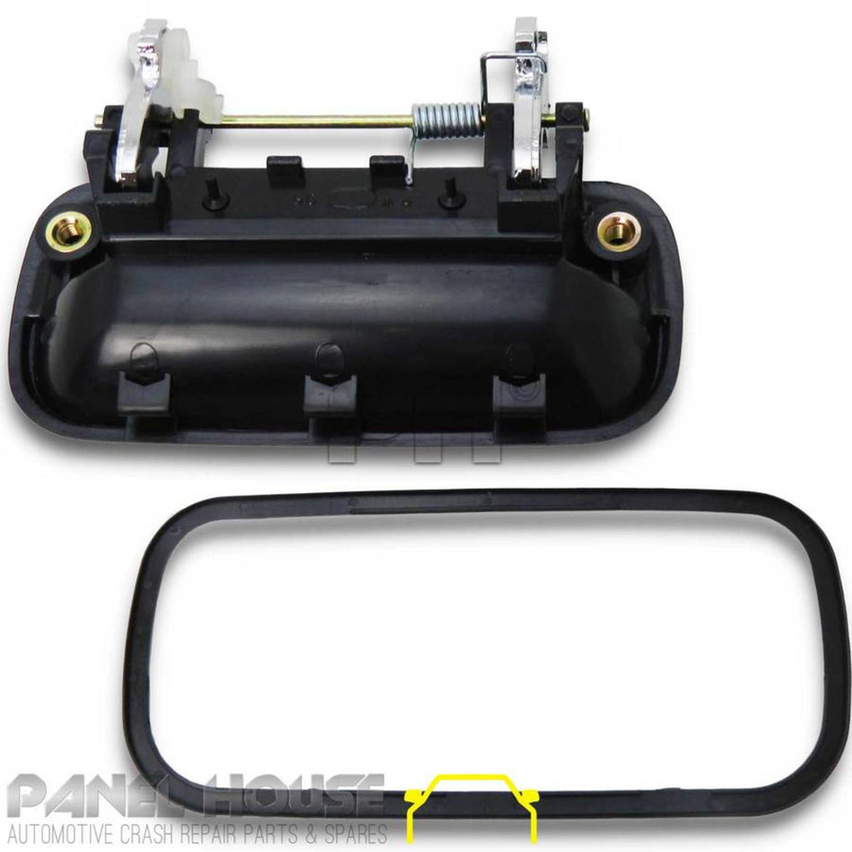 Outer Door Handle LEFT Rear Chrome & Black Fits Toyota Hilux 1988 - 2005
