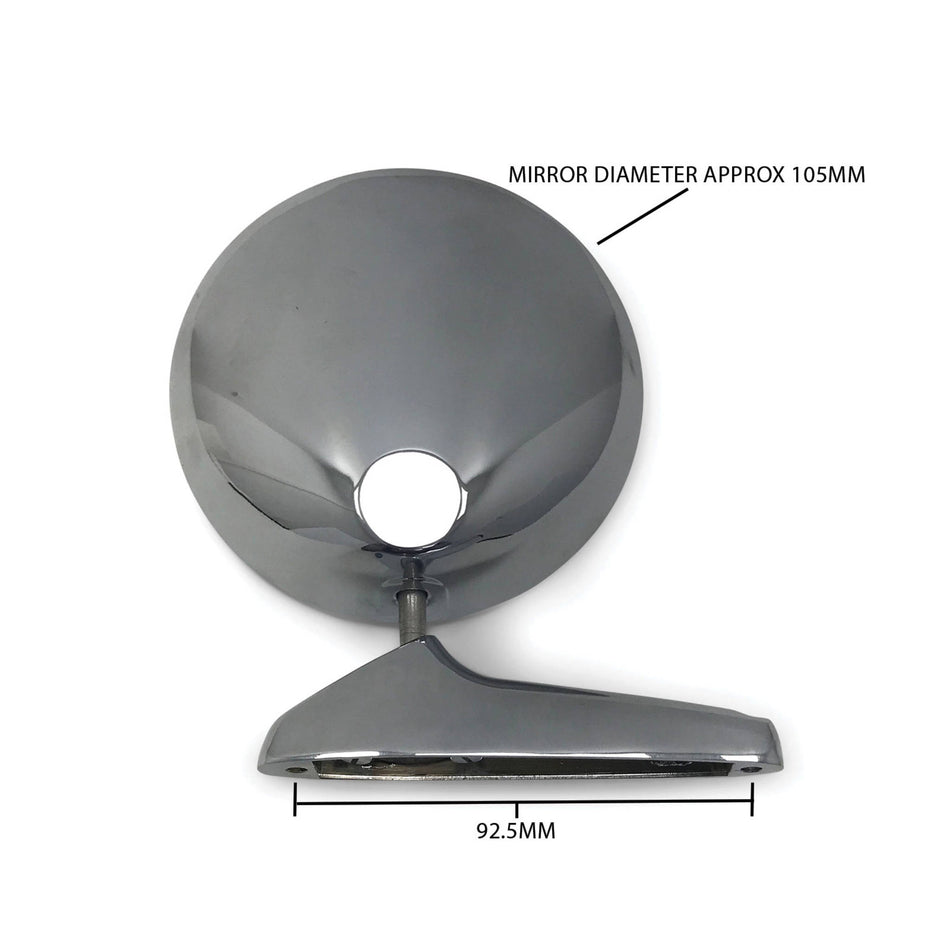 Door Mirror PAIR Guard Vintage Style Chrome Metal Fits Toyota Corolla KE10 KE20 KE30 KE70