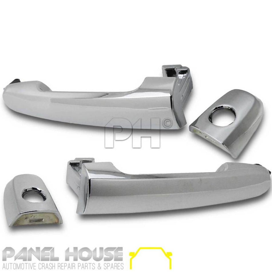 Outer Door Handles PAIR Front Chrome With Hole Fits Toyota Hilux N70 2005 - 2015