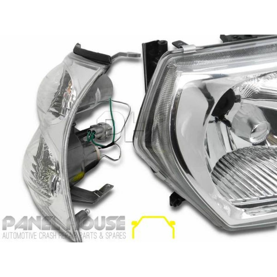 Headlights & Corner Lights PAIR fits Nissan Patrol GU Series 1 97-01 CLEAR ADR