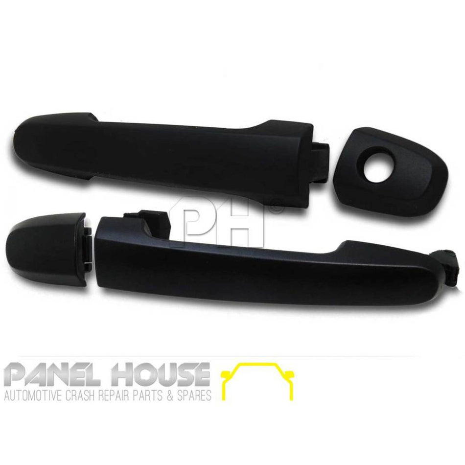 Door Handle PAIR Front Outer Black Fits Toyota HILUX 11-14 Ute