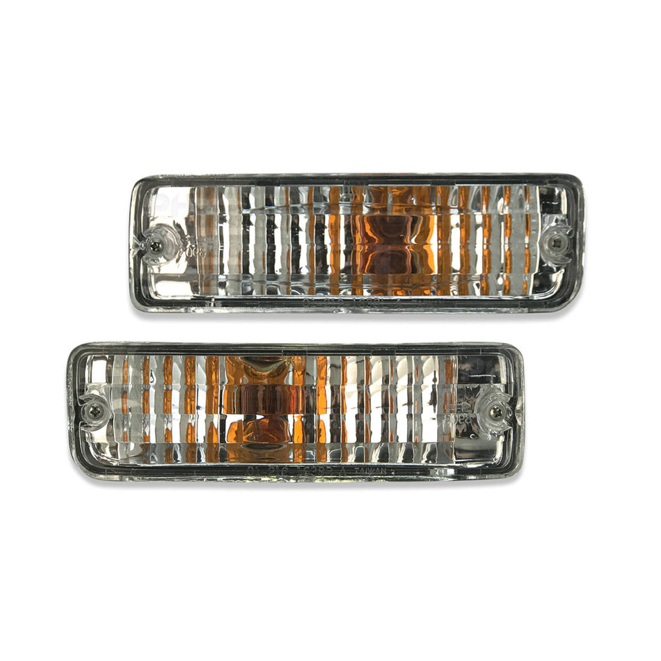 Indicator Bar Blinker Lights PAIR Crystal Clear Fits Toyota Hilux 1988 - 1997