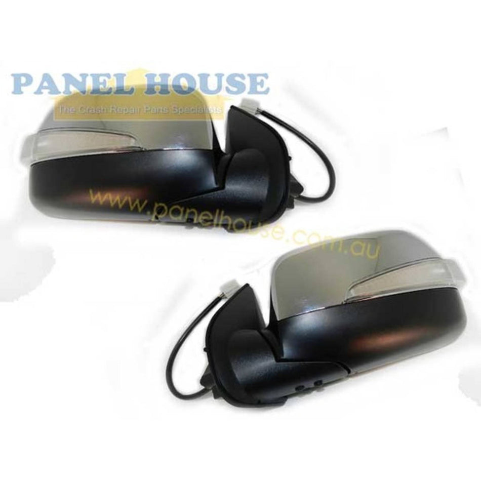Door Mirrors Blinker PAIR Chrome Electric AUTO FOLD fits Isuzu D-MAX DMAX 08/2008 - 06/2012
