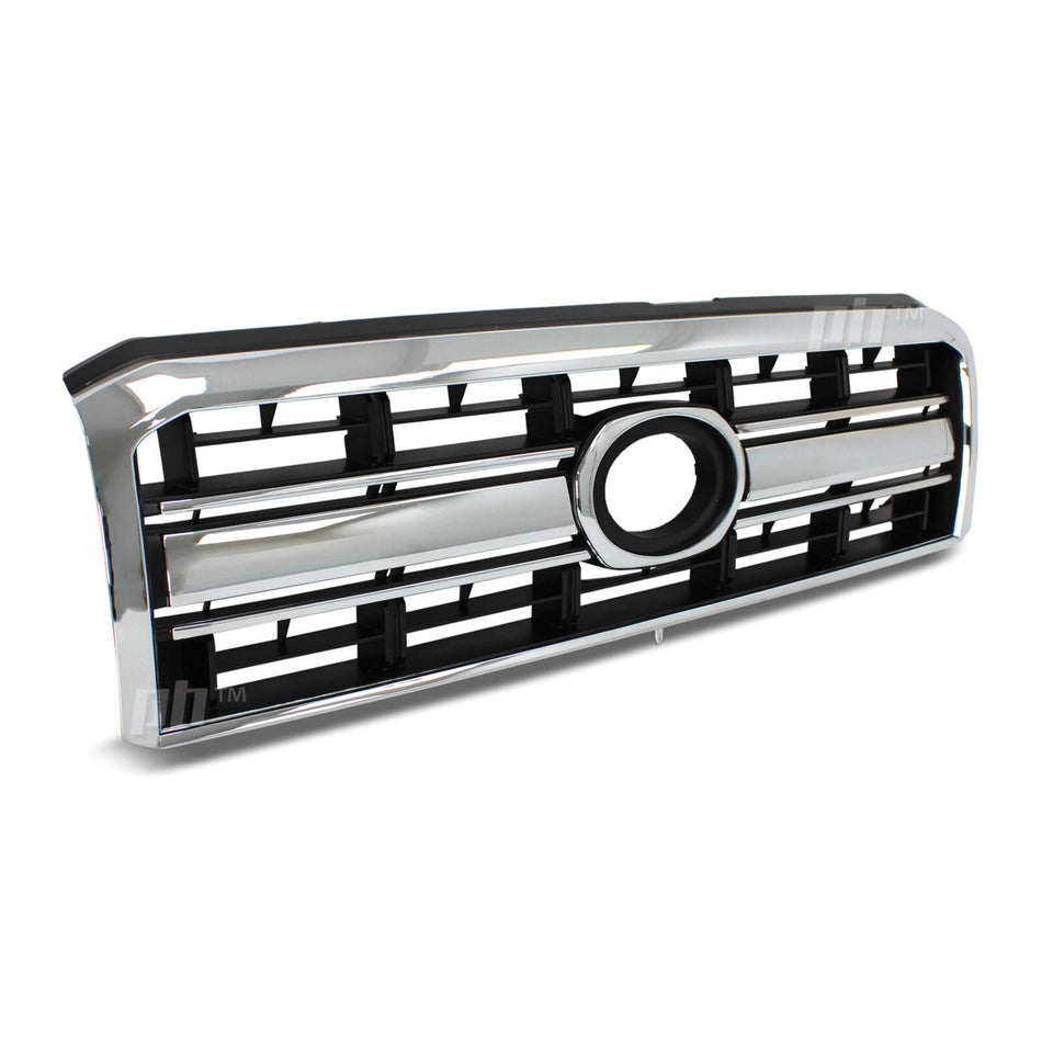 Grill Chrome & Black Fits Toyota Landcruiser 76 78 79 Series Ute Troopy 2007 - 2023