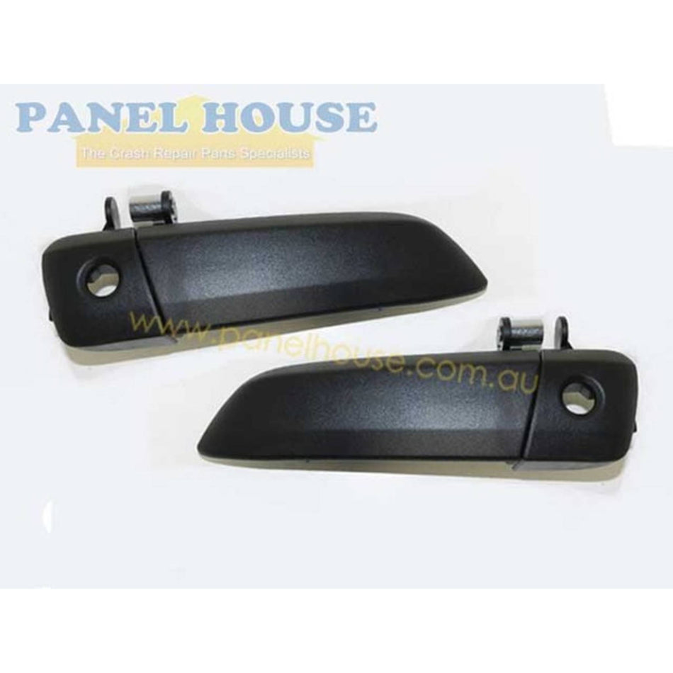 Outer Door Handles PAIR Front Black Fits Toyota Hiace 2005 - 2013