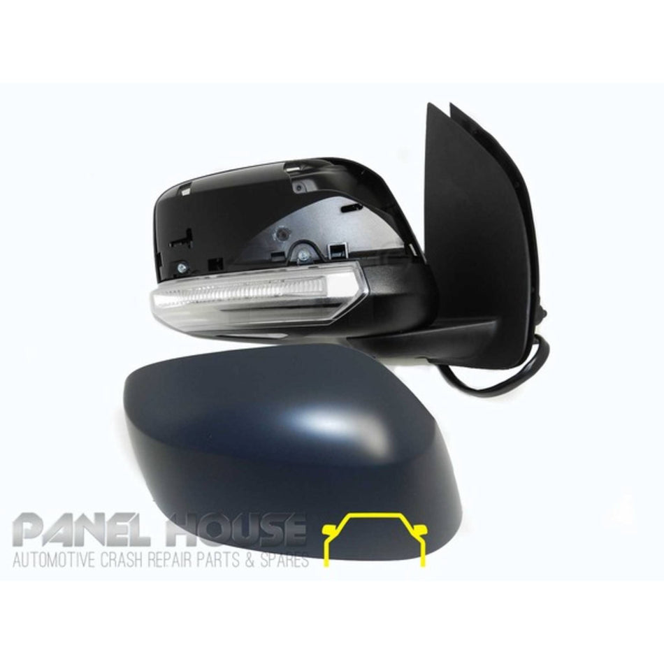 Door Mirrors PAIR Primed Heated Courtesy Light Fits Nissan Navara D40