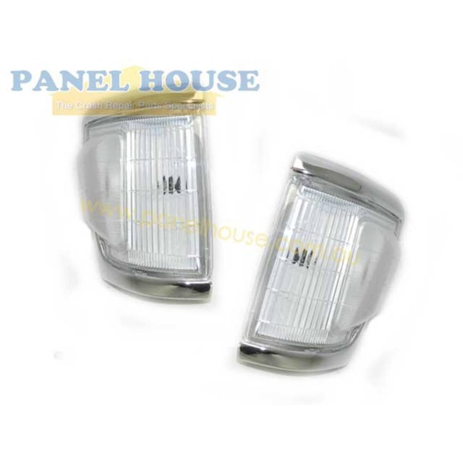 Corner Park Lights PAIR Chrome Fits Toyota Hilux 4WD 1992 - 1997