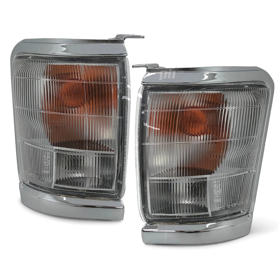 Corner Indicator Park Lights Chrome PAIR Fits Toyota Hilux 2WD 1997 - 2001