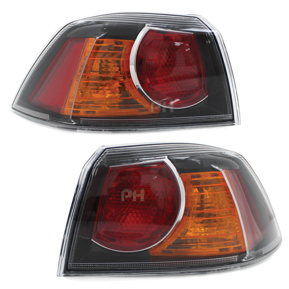 Tail Lights In Body Black PAIR fits Mitsubishi Lancer CJ & CF Sedan 2009 - 2017