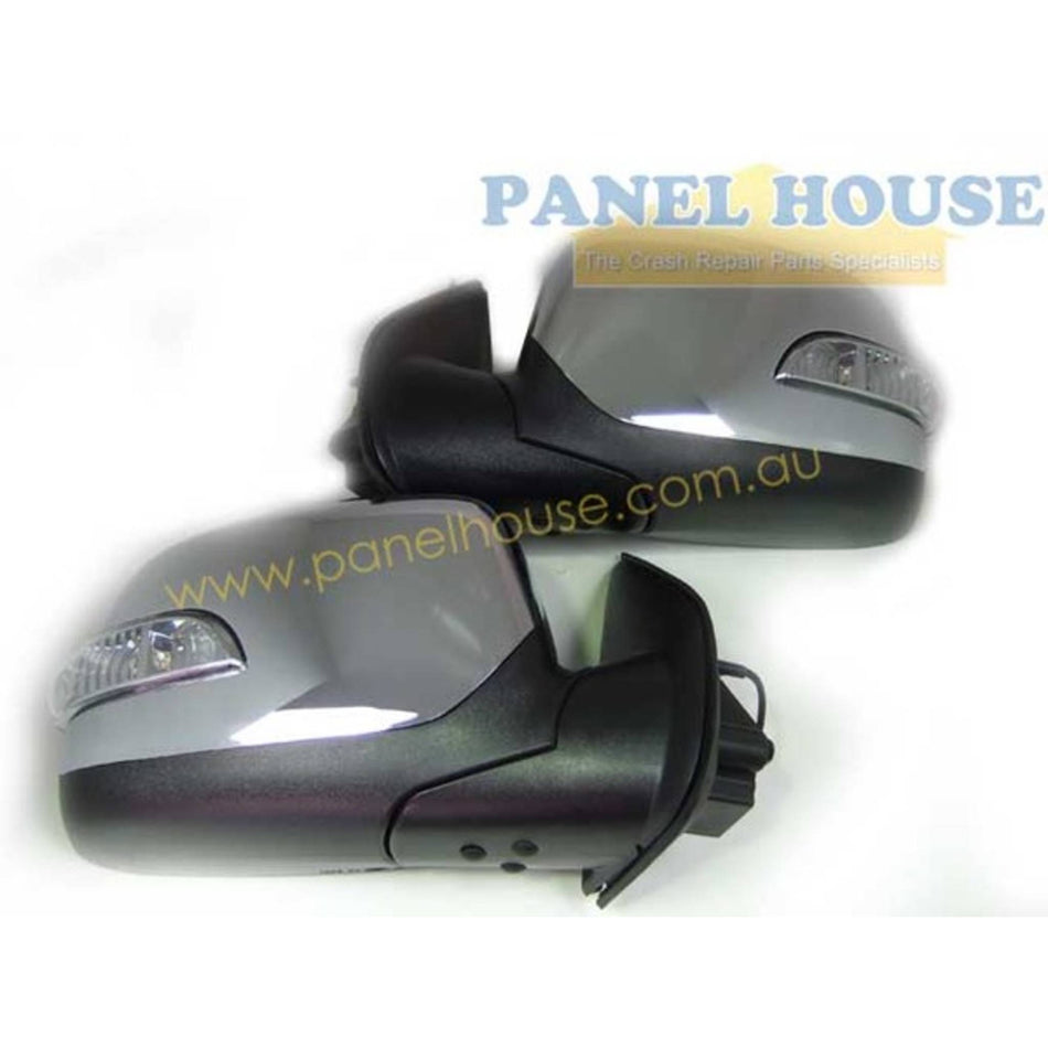Door Mirrors PAIR Chrome Electric With Blinkers fits Holden Colorado RC 08-12