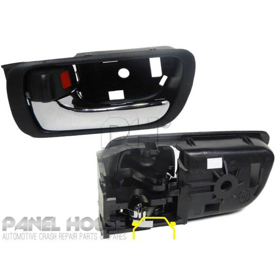 Interior Door Handles PAIR Chrome & Black Fits Toyota Camry 2002 - 2006