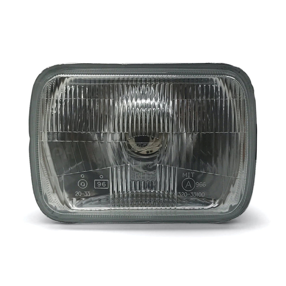 Headlight 7x5 Glass Lens with H4 Bulb fits Toyota Hilux 1983 - 2005