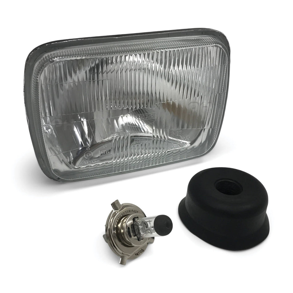 Headlight 7x5 Glass Lens with H4 Bulb fits Toyota Hiace 100 Series 1989 - 2005