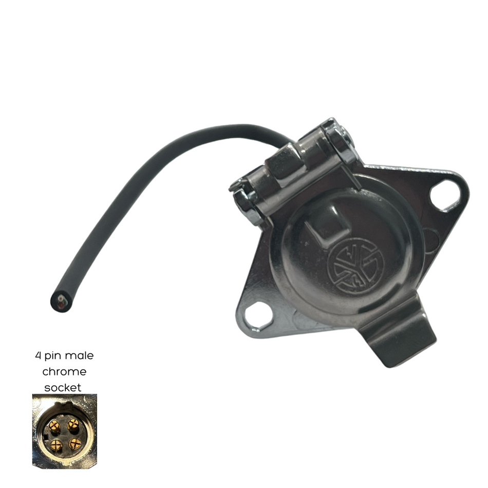 4 pin chrome socket with bare cable