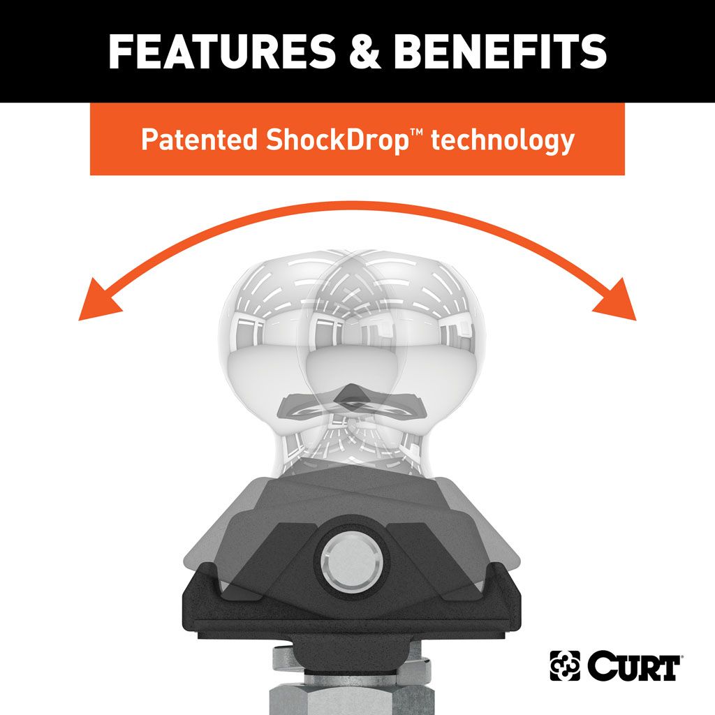 CURT - CURT RockerBall - ShockDrop 50mm Tow Ball - 4x4 Offroad Centre