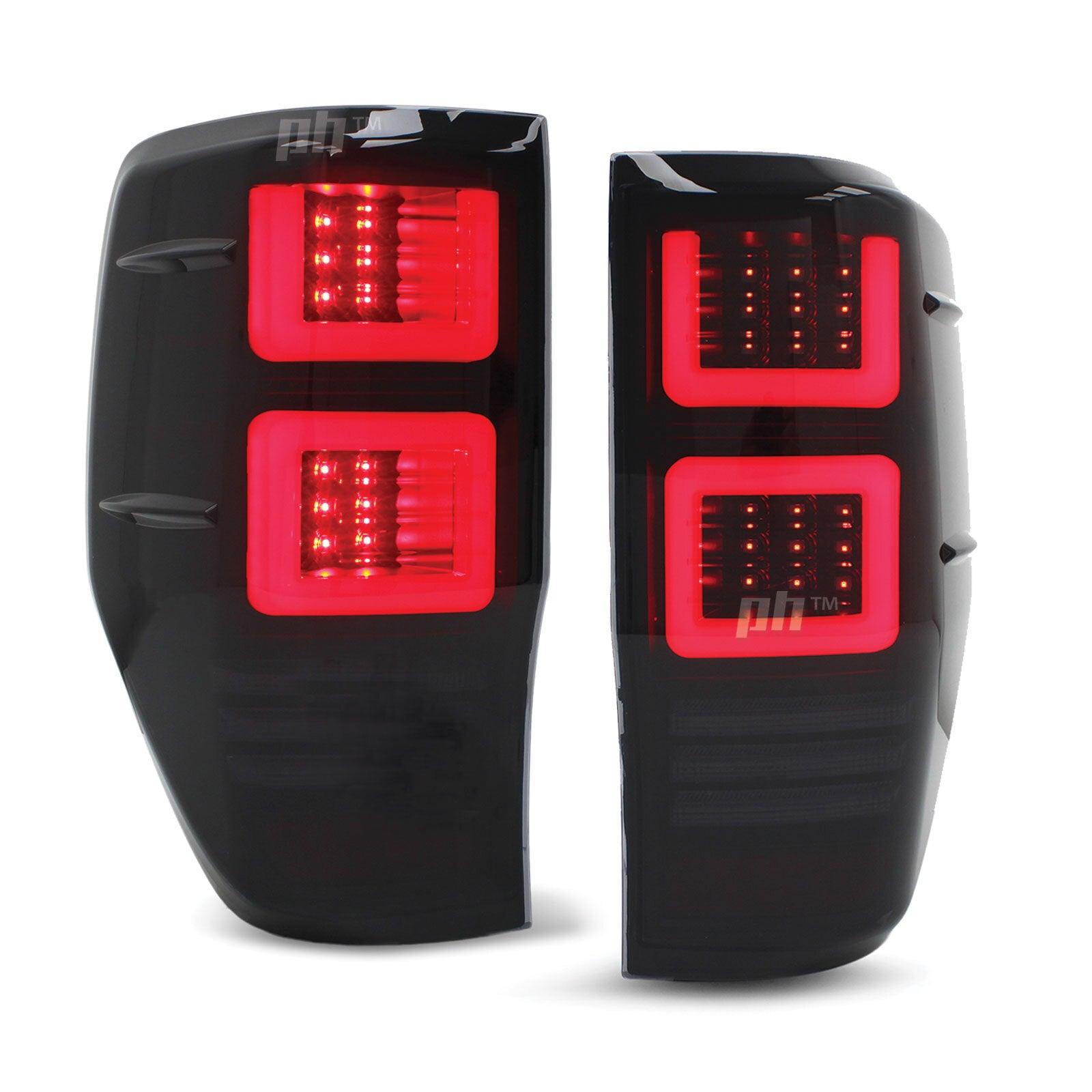 Panel House - Black SMOKED LED Tail Lights Vogue Style PAIR fits Ford Ranger PX & Raptor 11 - 21 - 4X4OC™ | 4x4 Offroad Centre