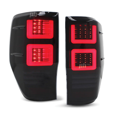 Panel House - Black SMOKED LED Tail Lights Vogue Style PAIR fits Ford Ranger PX & Raptor 11 - 21 - 4X4OC™ | 4x4 Offroad Centre