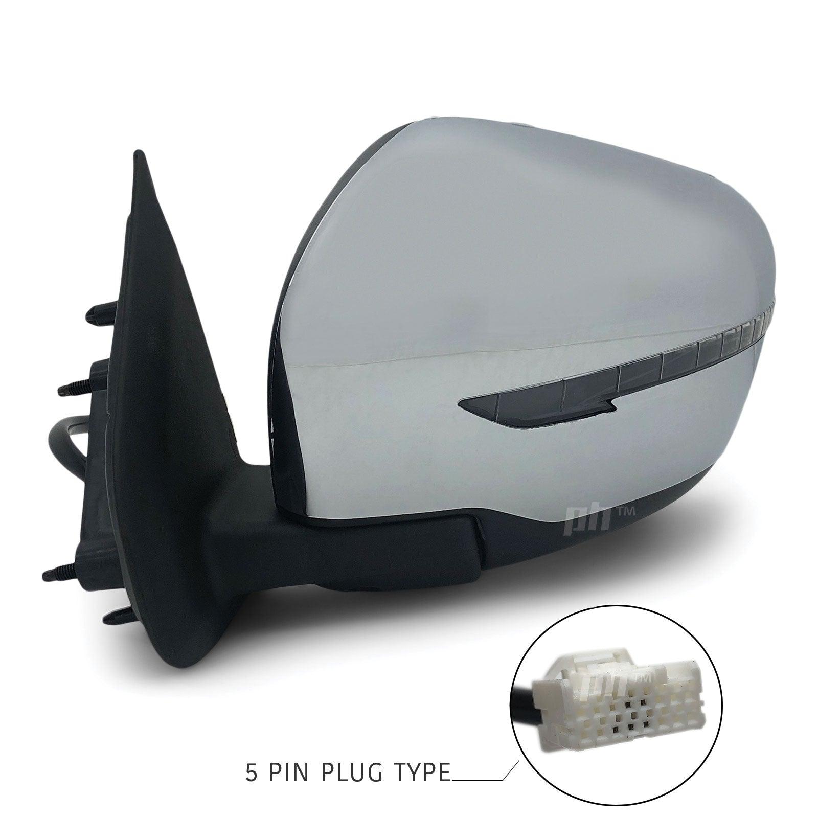 Panel House - Door Mirror RIGHT Chrome Electric Indicator fits Nissan Navara D23 NP300 15 - 20 - 4X4OC™ | 4x4 Offroad Centre
