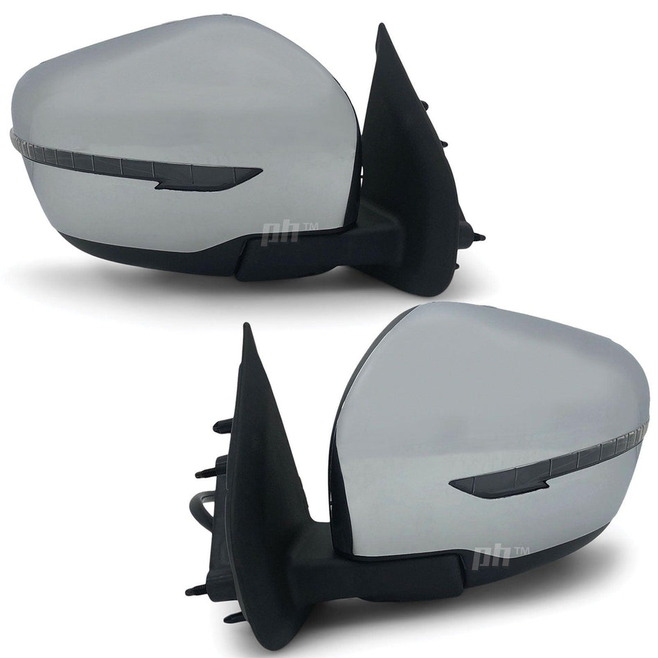 Panel House - Door Mirrors PAIR Chrome Autofold Indicator fits Nissan Navara D23 NP300 15 - 20 - 4X4OC™ | 4x4 Offroad Centre