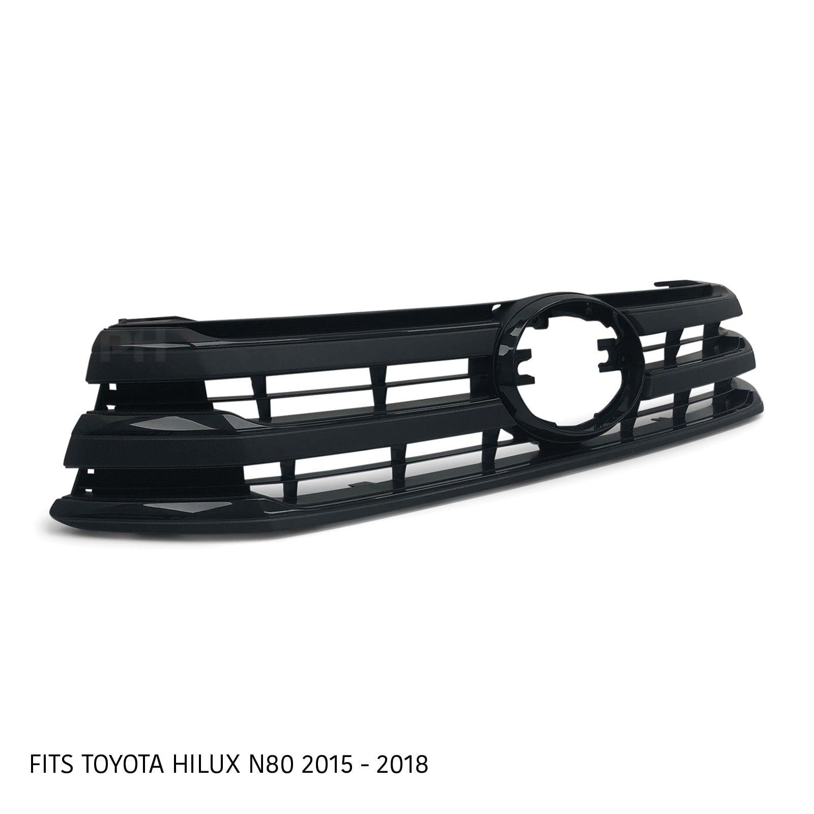 Panel House - Grill BLACK fits Toyota Hilux N80 2015 - 2018 Workmate SR SR5 - 4X4OC™ | 4x4 Offroad Centre