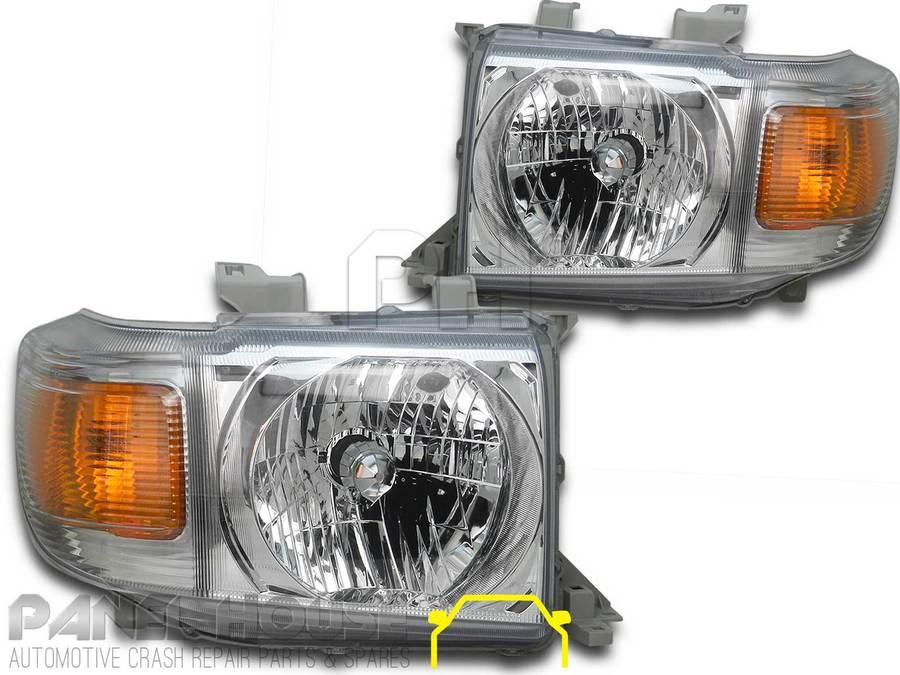 Panel House - Headlights PAIR Fits Toyota Landcruiser VDJ 76 78 79 Series 07 - Ute Wagon Troopy - 4X4OC™ | 4x4 Offroad Centre